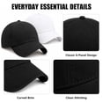 thumbnail image 3 of Gocvo 2 Packs Plain Baseball Cap for Men Women, Adjustable Size Baseball Hat for Casual and Sports Outfits, Black & White, 3 of 8