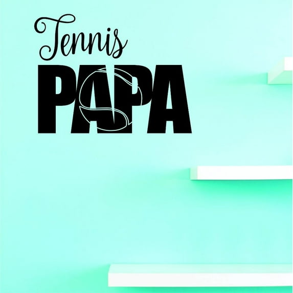 Custom Decals Tennis Papa Wall Art Size: 20 X 40 Inches Color: Black