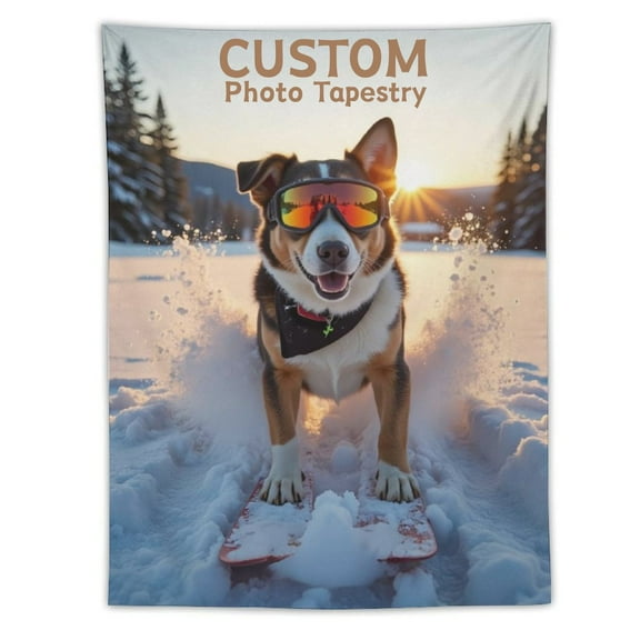 Custom Photo Wall Tapestry, Add Your Own Design, Personalized Blanket for Home Decor & Gifts, 4 Size