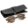 thumbnail image 1 of zeroUV - Classic Horn Rimmed Neutral Colored Lens Semi-Rimless Sunglasses 49mm - 49mm, 1 of 5