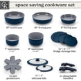thumbnail image 3 of Country Kitchen Cookware Set with Removable Handle, Oven & RV Safe Pots and Pans Set, Denim, Original, 3 of 8