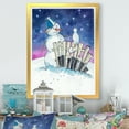 thumbnail image 1 of Designart Christmas Snowman With Cat Traditional Framed Wall Art, 1 of 4
