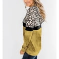 thumbnail image 2 of Sudadera con Capucha de Manga Larga Estampado de Leopardo Diseño de Costura Tie Dye Sudadera con Capucha para Mujer con Bolsillo para Oficina de Viaje en casa Amarillo M, 2 of 6