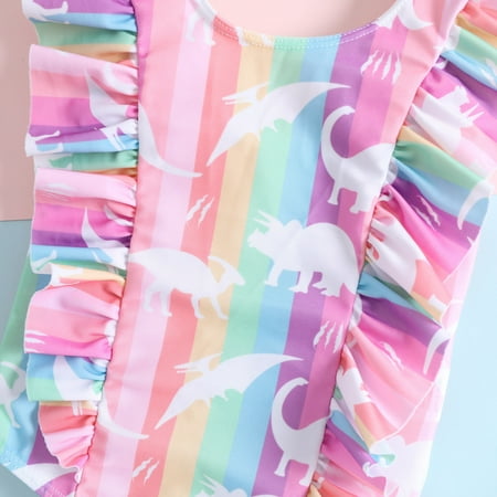 

Gubotare Kids Toddler Baby Girls Spring Summer Floral Cotton Ruffle Sleeveless Romper Bodysuit Holiday Beach Swimsuits Girls Pink 2-3 Years