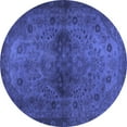 thumbnail image 1 of Ahgly Company Indoor Round Abstract Blue Modern Area Rugs, 6' Round, 1 of 4