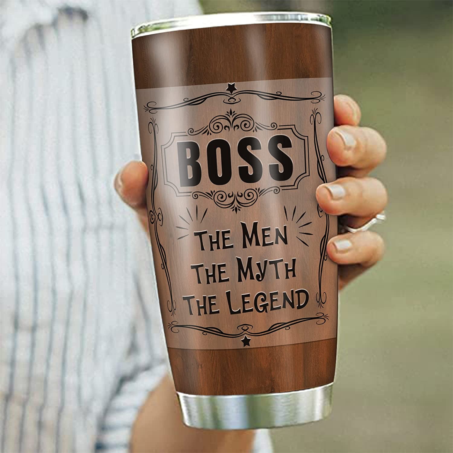 Soho Boss Gift Beer Mug for Men, 24oz Stainless Steel Insulated Tumbler Cup with Handle for Boss Day/Christmas/Appreciation/Office Coolest Boss Ever (