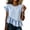 #0201-Light Blue, variant on Favoffer Women's Striped Tops Round Neck Short Sleeve Asymmetrical Pleated Casual T Shirts Lightweight Summer Tops for Party Dating Vacation