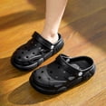 thumbnail image 2 of GPOECD Girls Clogs Slippers for Everyday Comfort Outdoor Open Toe Sandal Style Footwear with Sole for Play and School Kids Slippers 4-12Y 02_Black,5.5-6 Years, 2 of 6