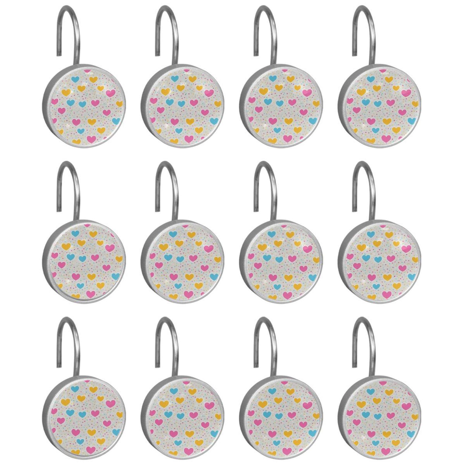 HemaKayy 12 Pcs Shower Curtain Hooks Bathroom Decorative Accessories Wave Point Big Love