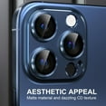 thumbnail image 6 of for iPhone 15 Pro Camera Lens Protector, [Drop Protection] 9H Tempered Glass Camera Cover Screen Metal Ring Case Friendly Scratch Resistant Easy to Install For iPhone 15 Pro,Blue, 6 of 6