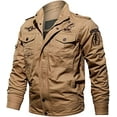 thumbnail image 2 of Men Cotton Cargo Jacket Casual Stand Collar Winter, 2 of 2
