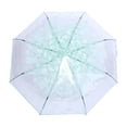 thumbnail image 4 of Fashionable Transparent Folding Umbrella with Cherry Blossom Design - Light Green, 4 of 5