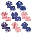thumbnail image 3 of Toddler Baby Kids Boys Girls Satin Summer Pajamas Set Short Sleeve Pajamas Top Pants 2Pcs Loungwear Sleepwear Pjs 1-6 Years, 3 of 3