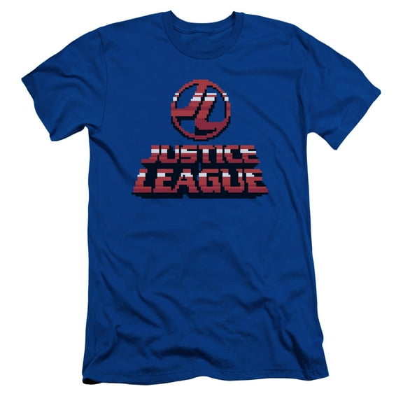 JLA Justice League 8 Bit JLA Justice League S/S Adult 30/1 T-Shirt Royal Blue