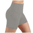 thumbnail image 2 of Mifsaly Biker Shorts Women Tummy Control High Waisted Yoga Shorts with Pockets See-Through Squat Proof Athletic Workout Trendy Outfits Gray,XXL, 2 of 7