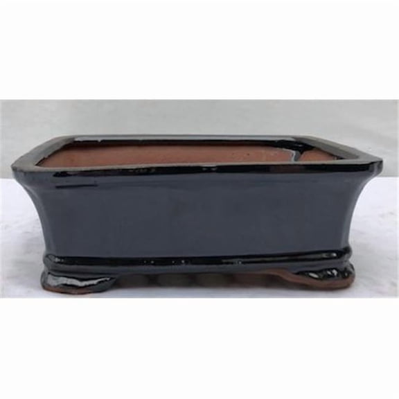 Ceramic Bonsai Pot, Black - Rectangle