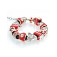 thumbnail image 3 of Silvertone Large Trinity Knot Red Christmas Bead Bracelet, 3 of 4