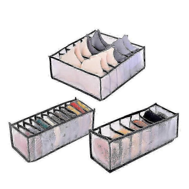 Underwear Bra Organizer Storage Box - 3 PCS Set for Socks, Scarves, Closet -