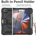 thumbnail image 4 of Timoom iPad Pro 12.9 Case 2021 5th Generation iPad Pro 12.9 Inch 2020 4th Generation Cases with Screen Protector Pencil Holder Kids Shockproof Rugged Silicone Cover 360 Stand Hand Strap, 4 of 7