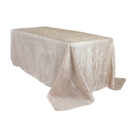 

Your Chair Covers - 90 x 156 Inch Rectangular Crinkle Taffeta Tablecloth Ivory