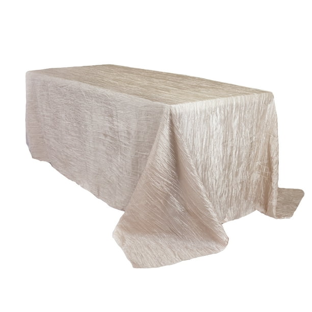 90 X 156 Inch Rectangular Crinkle, 90 X 90 Round Tablecloth