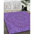 thumbnail image 2 of Ahgly Company Indoor Round Patterned Bright Purple Area Rugs, 5' Round, 2 of 6
