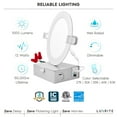 thumbnail image 7 of Luxrite 5 Inch Ultra Thin LED Recessed Light, 12W, 5CCT 2700K-5000K, 1000 Lumens, Dimmable, Wet Rated, IC Rated 6 Pack, 7 of 7