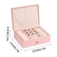 thumbnail image 5 of Xihbxyly Artículos en liquidación para mujeres Caja organizadora de joyas de cuero, caja grande para guardar aretes, caja organizadora de doble capa con bandeja extraíble, caja caja para joyas, 5 of 5