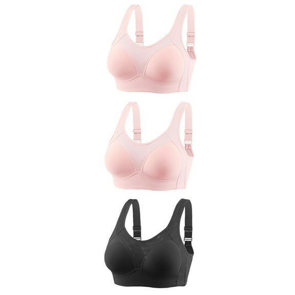 skpabo Women's Push Up Bra Comfy Breathe Bra 3Pc Non-Steel Ring Gathered Nursing Bra Anti-Glare Wipe Daily Bra for Outgoing Holiday Size 8-18