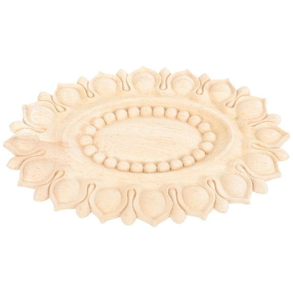 FRCOLOR Decorative Wood Appliques for Furniture and Walls Unpainted Khaki Rubber Wood 7.8x5.9 Inches