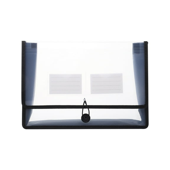 Dadiaei 15.6x9.4 In Plastic File Wallet Envelope Expanding File Folder Document Organizer with Snap Closure & Label Pocket Clear Colored Waterproof Accordion File Pouch for Office Home