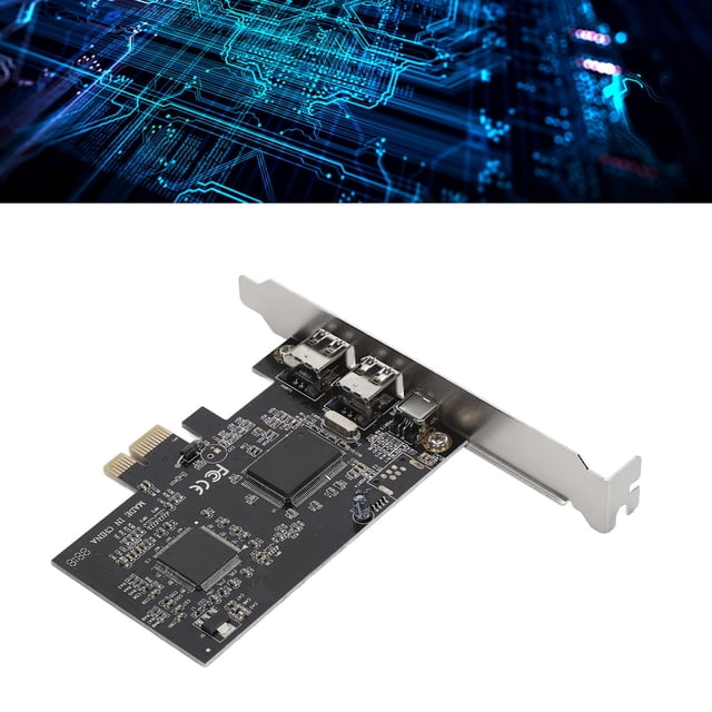PCIE 1X To 1394 Card, Plug and Play PCIE Firewire Riser Card 800Mbps Multiple Ports for 1394A 6 Pin Ports