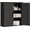 Black, variant on Bathroom Wall Cabinet, Over Toilet Storage Cabinet with Barn Doors and Adjustable Shelves, 3-Tier Medicine Cabinet Wall Mounted, for Bathroom, Kitchen, Entryway, Laundry Room, Greige, (7.9" D)