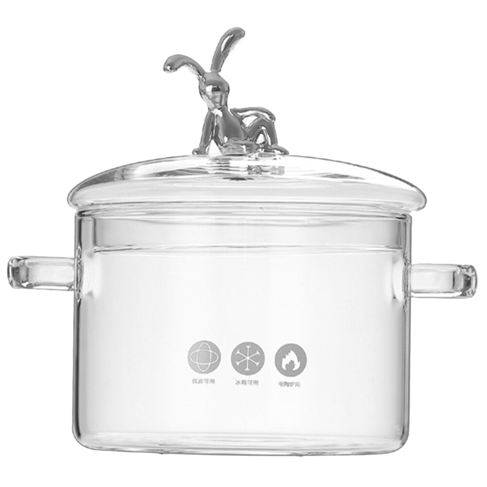 Glass Stew Pot Glass Soup Pot Glass Stew Pot With Lid Kitchen Stockpot  Glass Cooking Pot Thickened Stock Pot Large Serving Bowl Salad Basins  (1350ml)