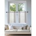 thumbnail image 4 of Grey Striped Tier Curtains 24 Inch Length,Sheer Curtains for Bedroom Living Room Window Modern White Striped Abstract Art Aesthetics Small Half Window Kitchen Curtains & Drapes 27.5"x24" 2 Panels, 4 of 6