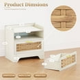 thumbnail image 5 of 24" Rattan Nightstands Set of 2, White Bedside Table with Semi Open Cubby, Boho Night Stand with Farmhouse Arched Base for Bedroom, Side Table, End Table for Dorm, 5 of 11