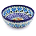 thumbnail image 2 of Polish Pottery 7-inch Bowl (Pansy Morning Theme) Hand Painted in Boleslawiec, Poland + Certificate of Authenticity, 2 of 6