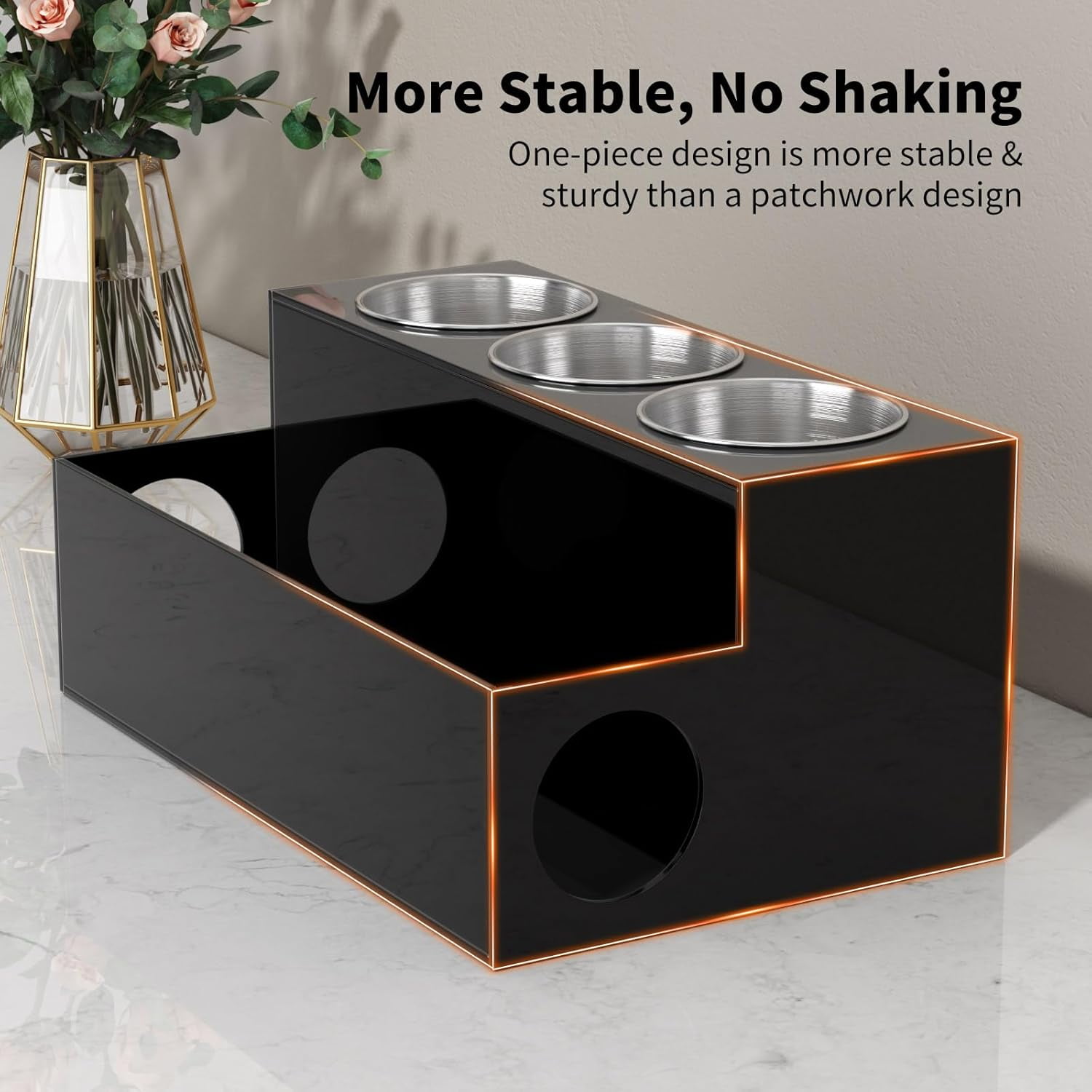 NIUBEE Hair Tool Organizer, Acrylic Hair Dryer Holder and Styling Organizer, Bathroom Countertop Blow Dryer Holder, Vanity Caddy Storage Stand for Blow Dryers, Accessories, Makeup, Toiletries, Black