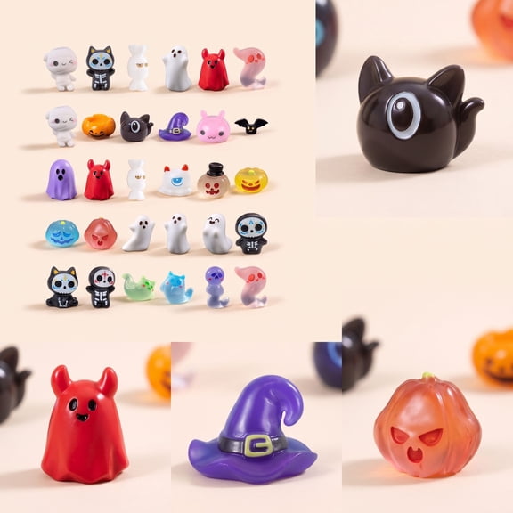 Halloween Party Favors Bulk Blind Bag Toys 24 Pack Halloween Mini Figures Collectible Halloween Toys for Student for Goodie Bags Halloween Gifts Small Party Supplies for Group