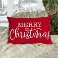 thumbnail image 4 of AUQ 2026 New Red Christmas Lumbar Pillow Cover 12X20 Inches for Christmas Decorations Merry Christmas Throw Pillow Covers Winter Holiday Cushion Case Decoration for Sofa Couch, 4 of 6