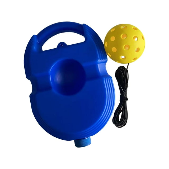 Almencla Pickleball Trainer Baseboard Exercise Outdoor Sports Pickleball Training Aid Yellow Ball Blue