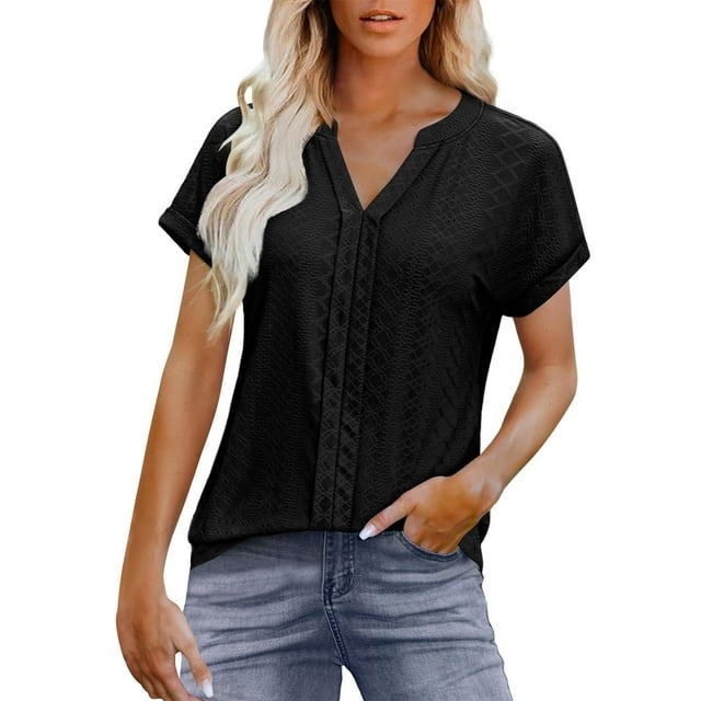CHGBMOK Oversized Tshirts for Women Short Sleeve Color Solid Tops Casual Summer Tees Sizes S