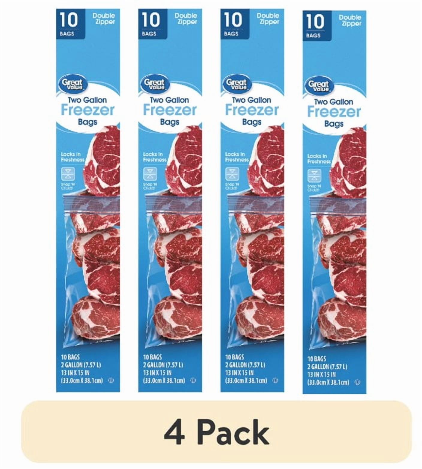 Great Value Double Zipper 2 Gallon Freezer Bags, 40 Count