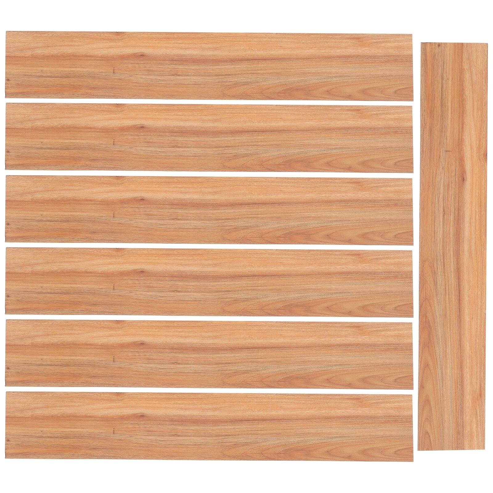 HOMEMAXS 7Pcs Peel and Stick Flooring Planks Selfadhesive Wood Grain