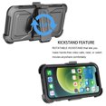 thumbnail image 5 of Ebizware for iPhone 12 and iPhone 12 Pro Phone Case with 2 Pcs Tempered Glass Screen Protectors, Belt Clip Holster & Kickstand Heavy Duty Rugged Cover for iphone 12 / iphone 12 Pro - Black, 5 of 9