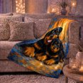 thumbnail image 6 of Rottweiler Pair Sofa Autumn, Cozy Pet Portrait Pattern, Warm Flannel Blanket for Living Room and Bedroom with Detailed Artwork, Dog Lovers Thanksgiving Gift, Pet Lover Home Decor, 6 of 9