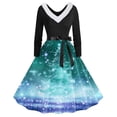 thumbnail image 1 of TIMIFIS Robes de Noël pour Femmes, Robes Maxi pour Femmes Robe Vintage de Vacances Manches Longues Col en V en Fourrure Robe Dos Nu, 1 of 3