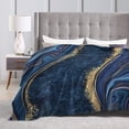 thumbnail image 4 of Blue Painted Marble Throw Blanket Ultra Soft Warm All Season Marbling Painting Decorative Fleece Blankets for Bed Chair Car Sofa Couch Bedroom 60"X50", 4 of 6