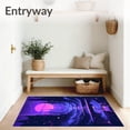 thumbnail image 3 of ODIKA 6'x9' Machine Washable Non-Slip Area Rug, Cyberpunk City Futuristic Game Style High Traffic Rug, Purple, 85050, 3 of 7