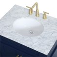 Elegant Decor Williams 30" Single Marble Top Bathroom Vanity in Blue ...